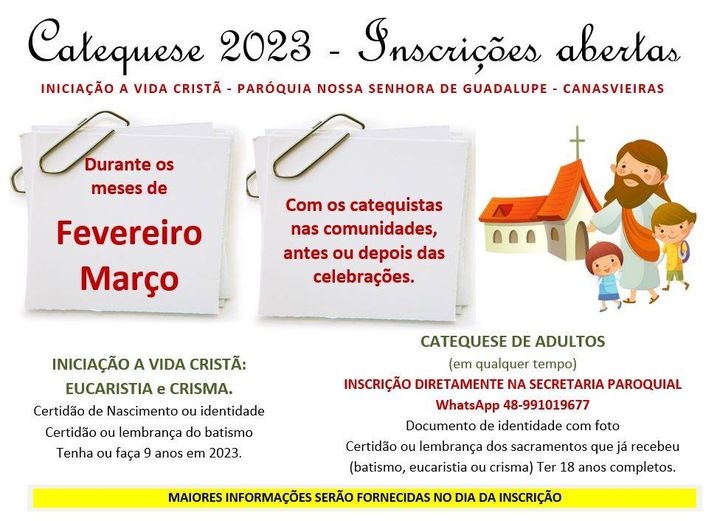 GINCANA BÍBLICA CATEQUÉTICA - REGULAMENTO - 2023 - Paróquia São
