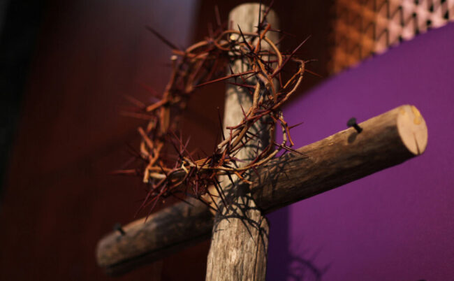 Lenten cross and thorns